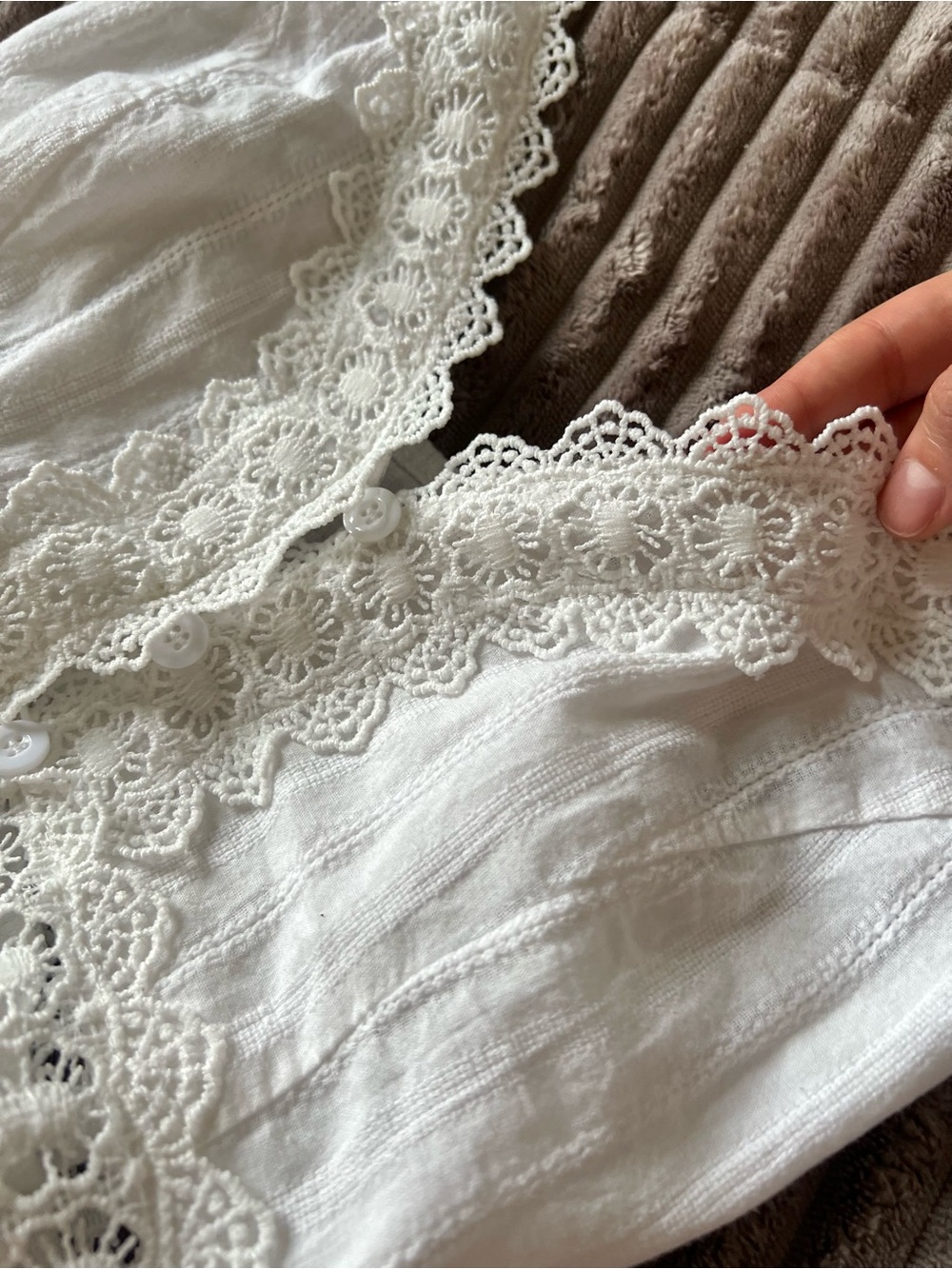 White Lace Trim Slip Dress